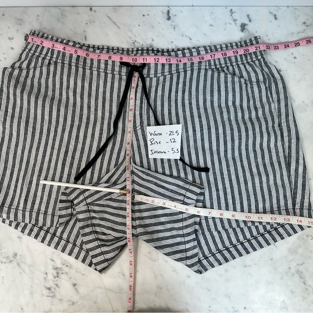 LANE BRYANT Shorts Plus 20 Stripes Linen Blend Stretch Waist Drawstring - Picture 8 of 8